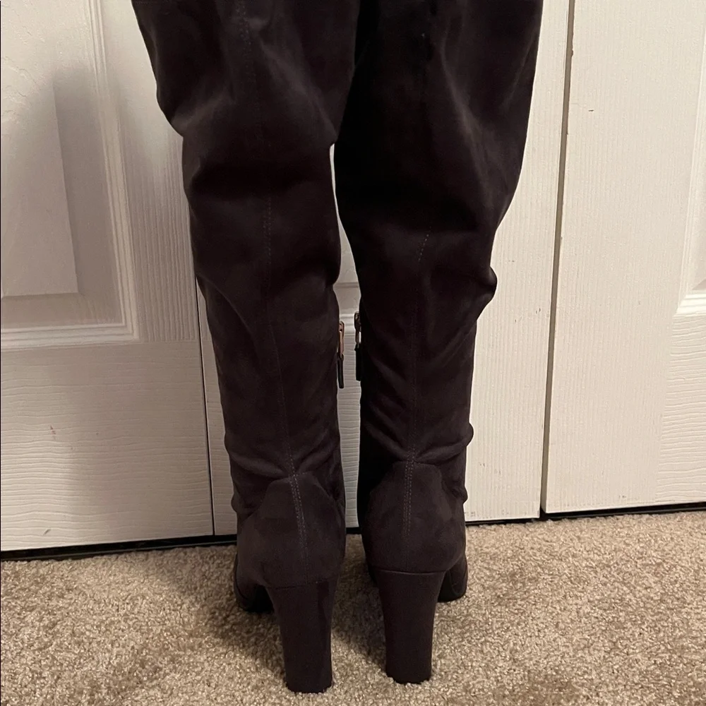 Sam Edelman Charcoal Over-the-Knee Suede Boots Size 7 1/2”